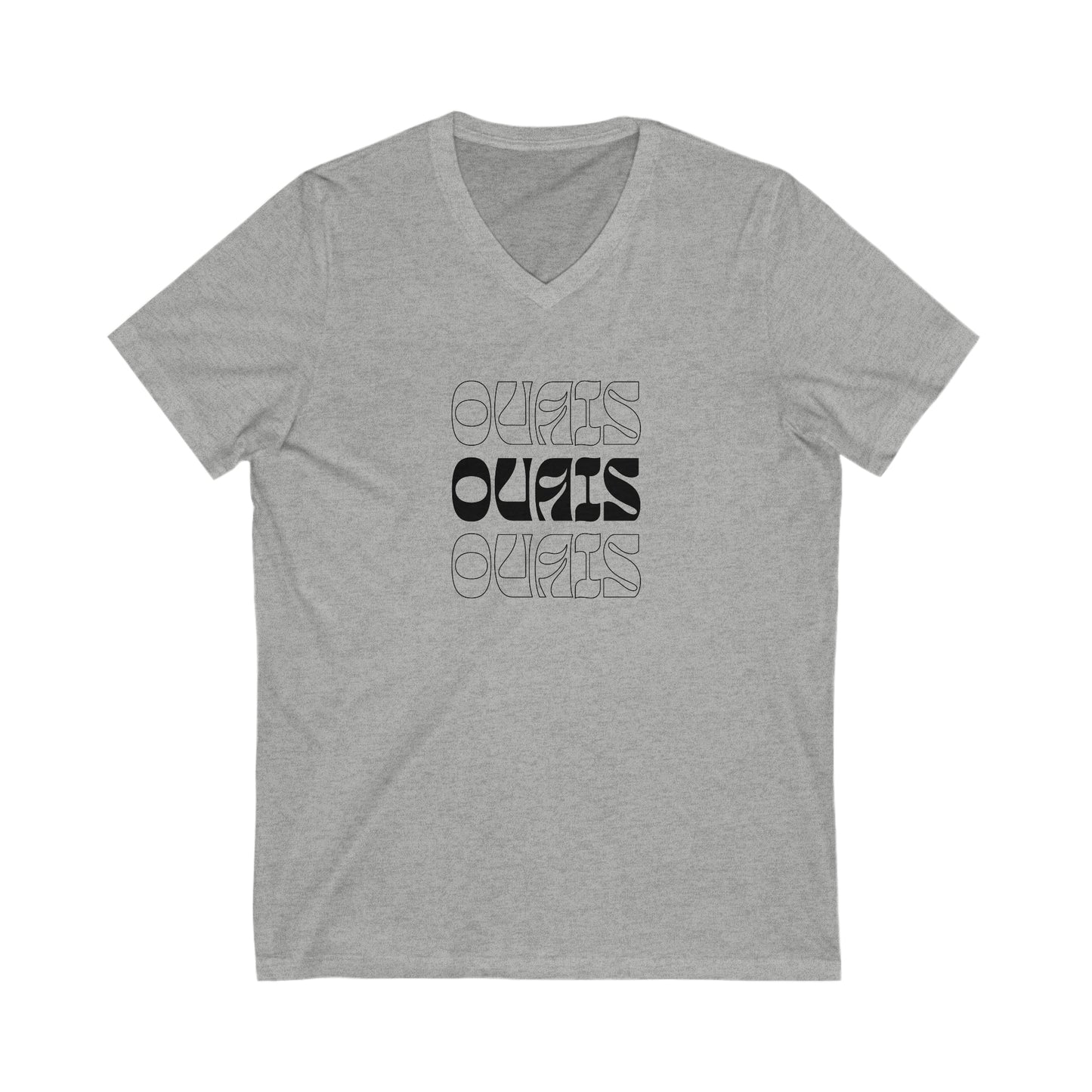 OUAIS OUAIS OUAIS Unisex Jersey Short Sleeve V-Neck Tee